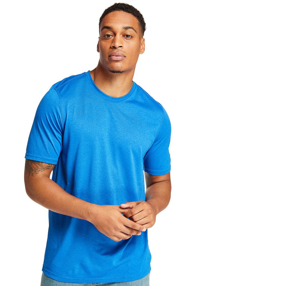 Timberland Mens T-Shirts PRO® Big & Tall Wicking Good Sport Short-Sleeve - Blue - India EZ7310652